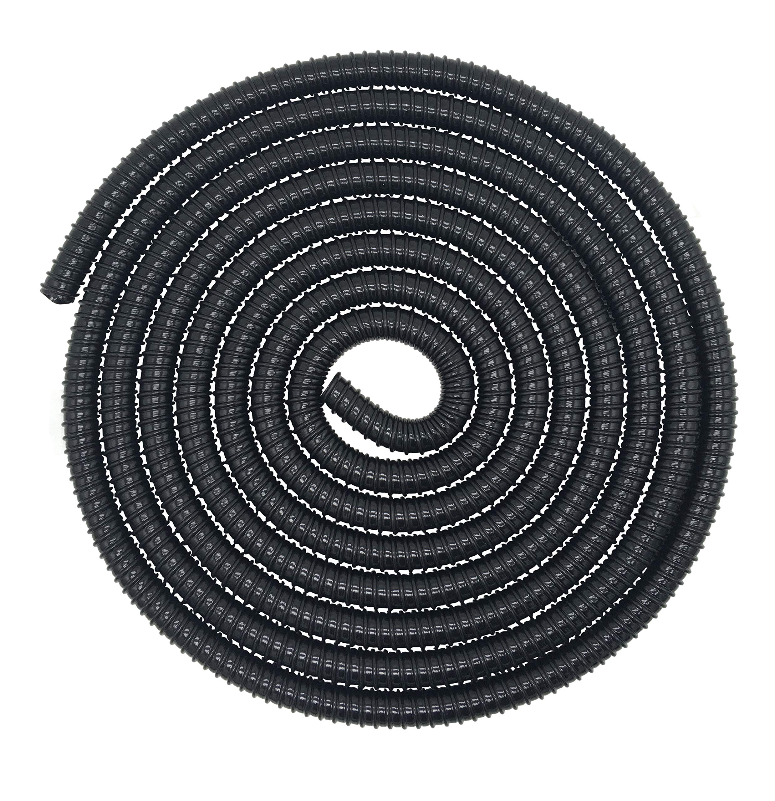 3/4 Inch ID Black PVC Corrugated Pond Tubing - 20 Feet Flexible Aquarium Hose for Waterfalls, Ponds & Fountains | Durable Water Feature Tubing for Outdoor Landscaping & Fish Tank Setup