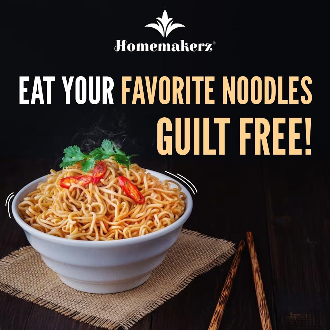 Homemakerz Ragi Millet Noodles - Natural, Gluten-Free, Preservative-Free, No Added Oil or Fat, Zero Maida & Wheat, Healthy Hakka Noodles (200g) - Perfect for Vegan, Keto & Weight Loss Diets