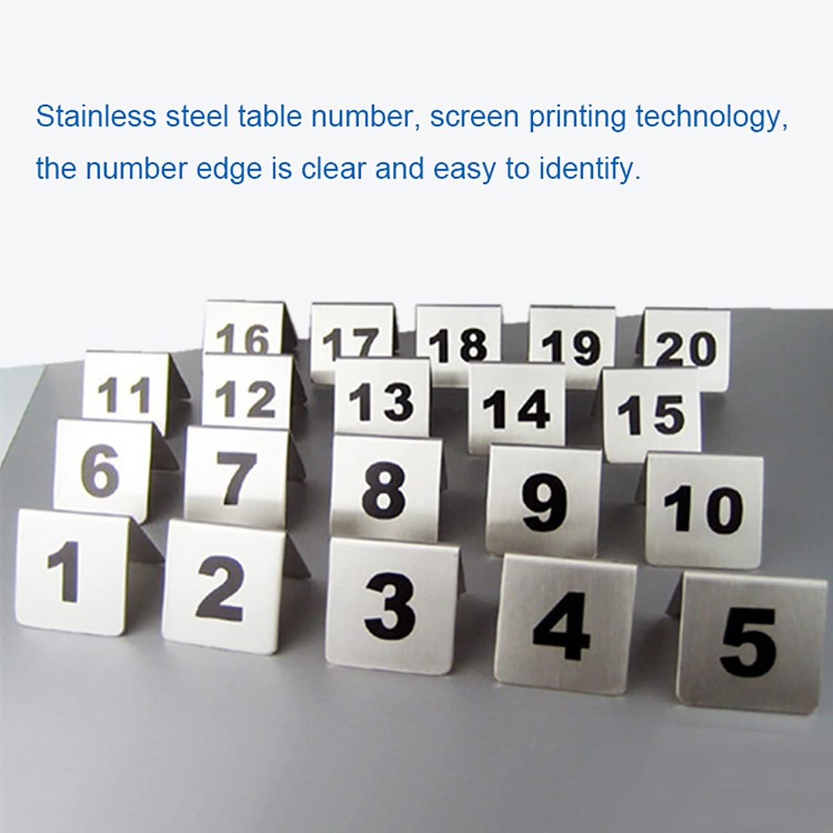Stainless Steel Table Numbers 1-100, Double-Sided Tent Cards for Restaurants, Cafes & Bars - Elegant Table Markers for Weddings, Events & Dining Settings