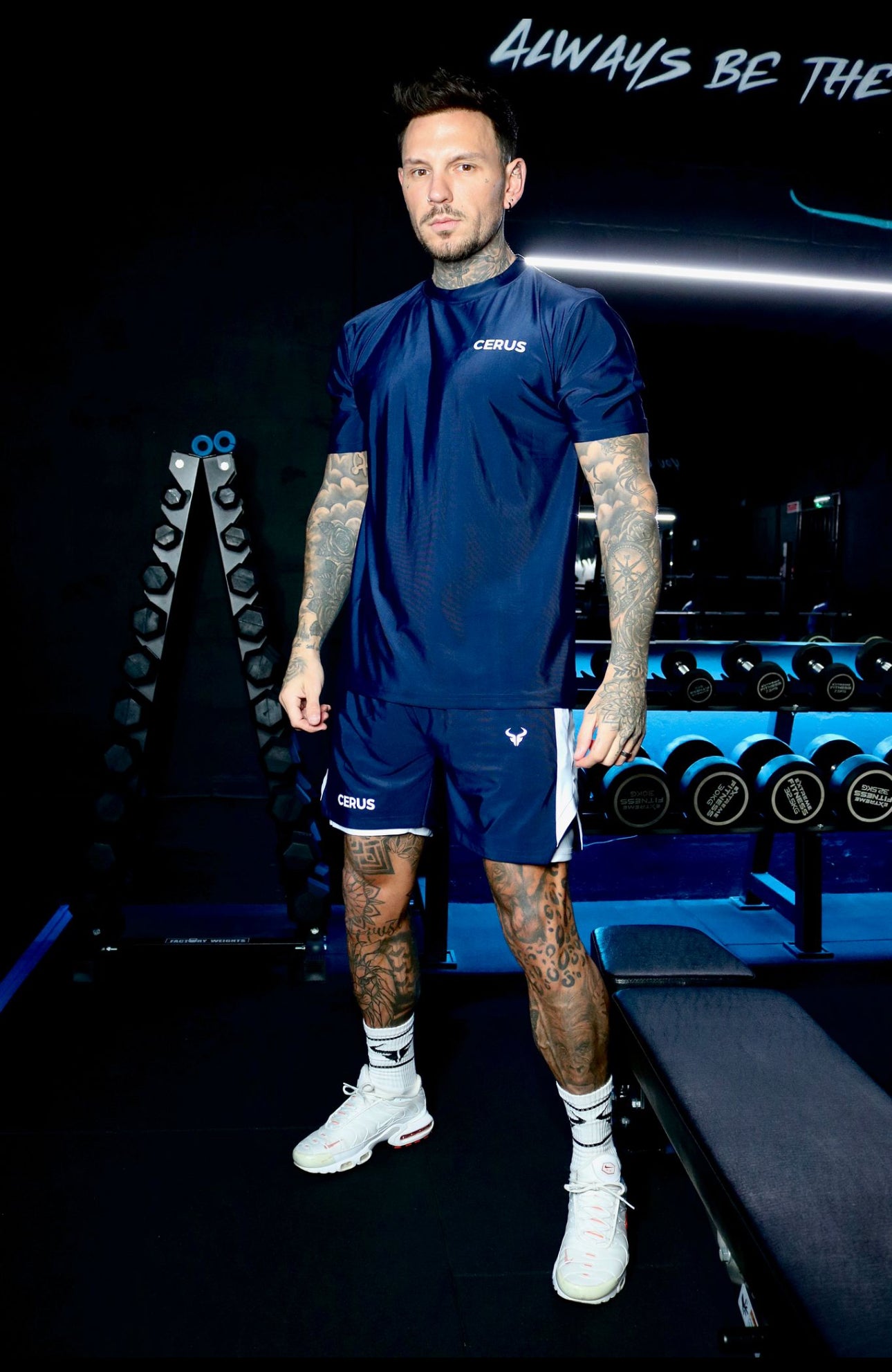 Cerus Navy Vita Men's T-Shirt - Premium Cotton Comfort Fit Casual Tee for Everyday Wear, Gym & Outdoor Activities