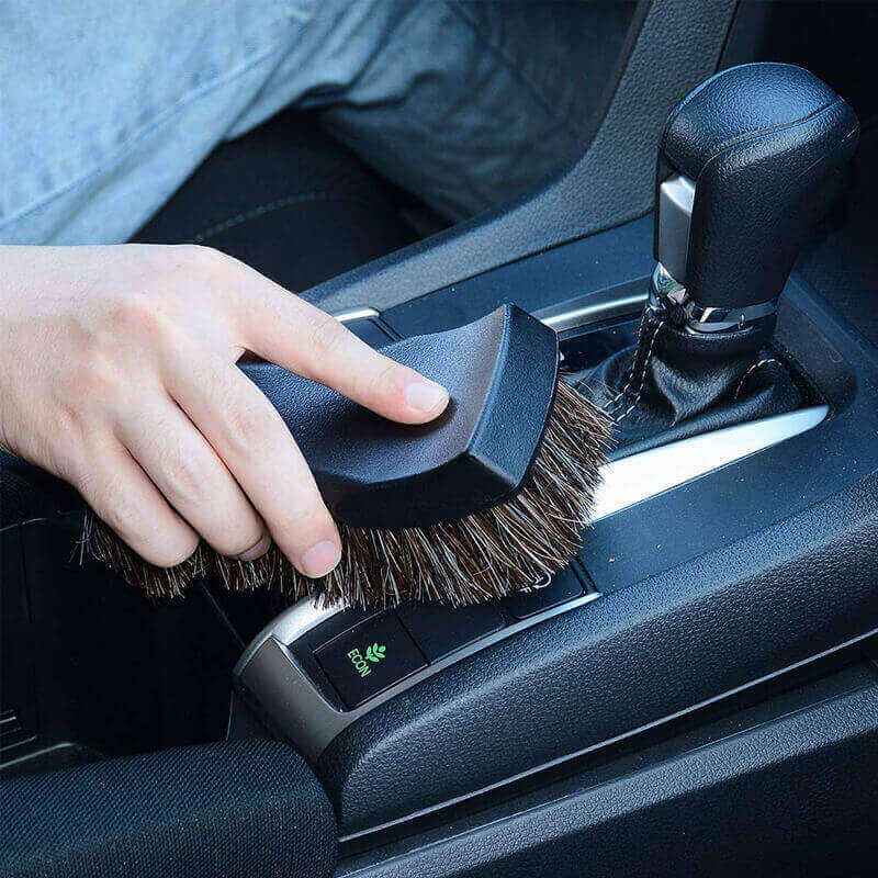 Premium Horse Hair Upholstery Brush - Soft Bristle Furniture Cleaning Brush for Sofa, Car Seats & Fabric Care - Gentle Dusting & Stain Removal Tool for Home & Auto Detailing