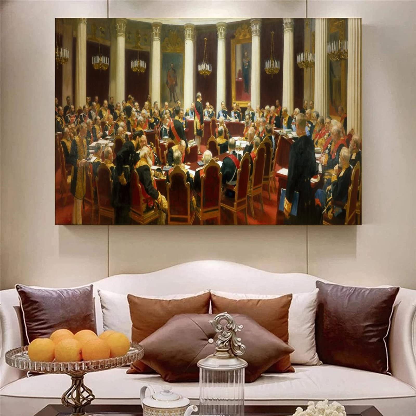 Ilya Repin's 25 Masterpieces - The State Council Meeting 1901 Canvas Wall Art | 16x24 Inch (40x60cm) | Living Room & Bedroom Decor | Perfect for Home, Office & Art Gallery Display