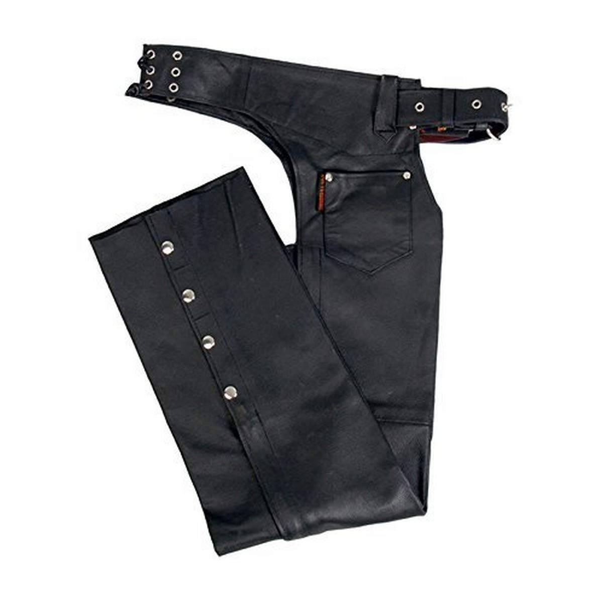 Hot Leathers Fully Lined Leather Chaps for Motorcycle Riding - Durable & Comfortable Biker Gear for Men & Women - Perfect for Harley, Cruiser & Adventure Bikes