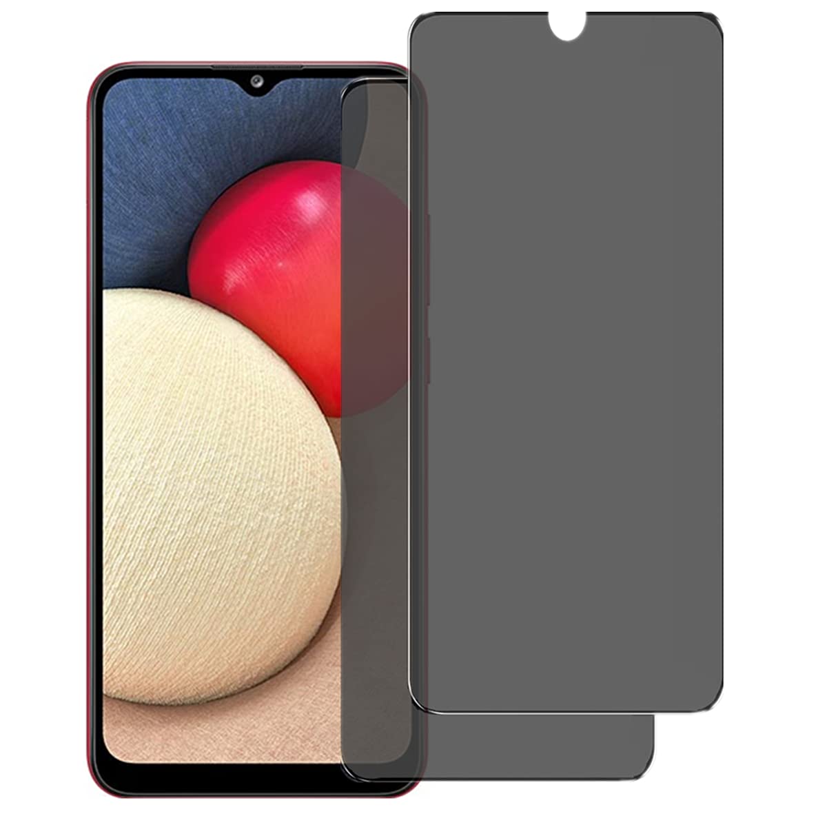 VIESUP 2-Pack Privacy Screen Protector for Samsung Galaxy A02s/A02 - Anti-Spy Tempered Glass (6.5 Inch) - Perfect for Work, Banking & Secure Browsing