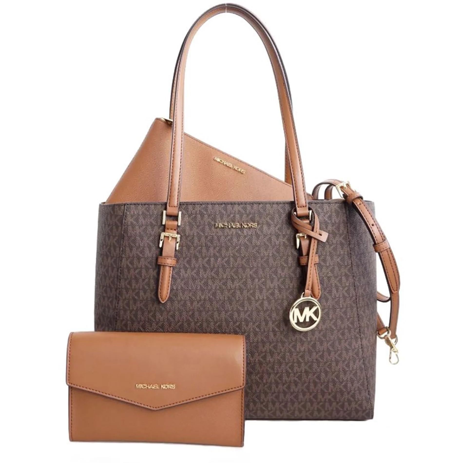 Michael Kors Charlotte Large 3-in-1 Tote Crossbody Handbag - Genuine Leather Purse for Women, Work, Travel & Everyday Use
