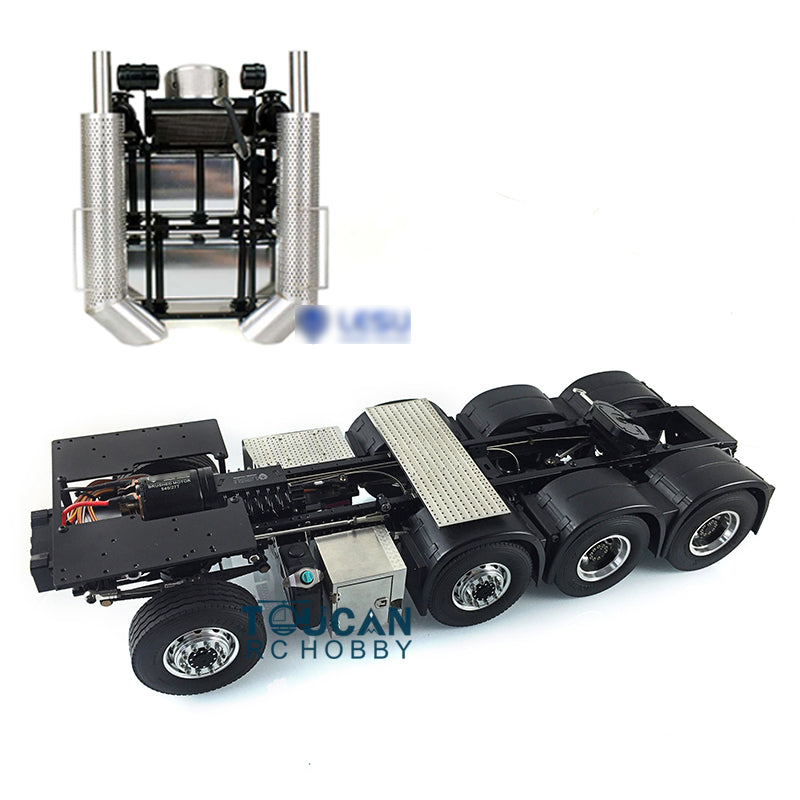 Heavy Duty Metal Chassis for 1/14 Scale 8x8 RC Highline Tractor Truck - Compatible with 56348, 3363, 1851 Models - Equipment Rack & 540 Power Motor - Perfect for Off-Road Crawling and RC Truck Customization