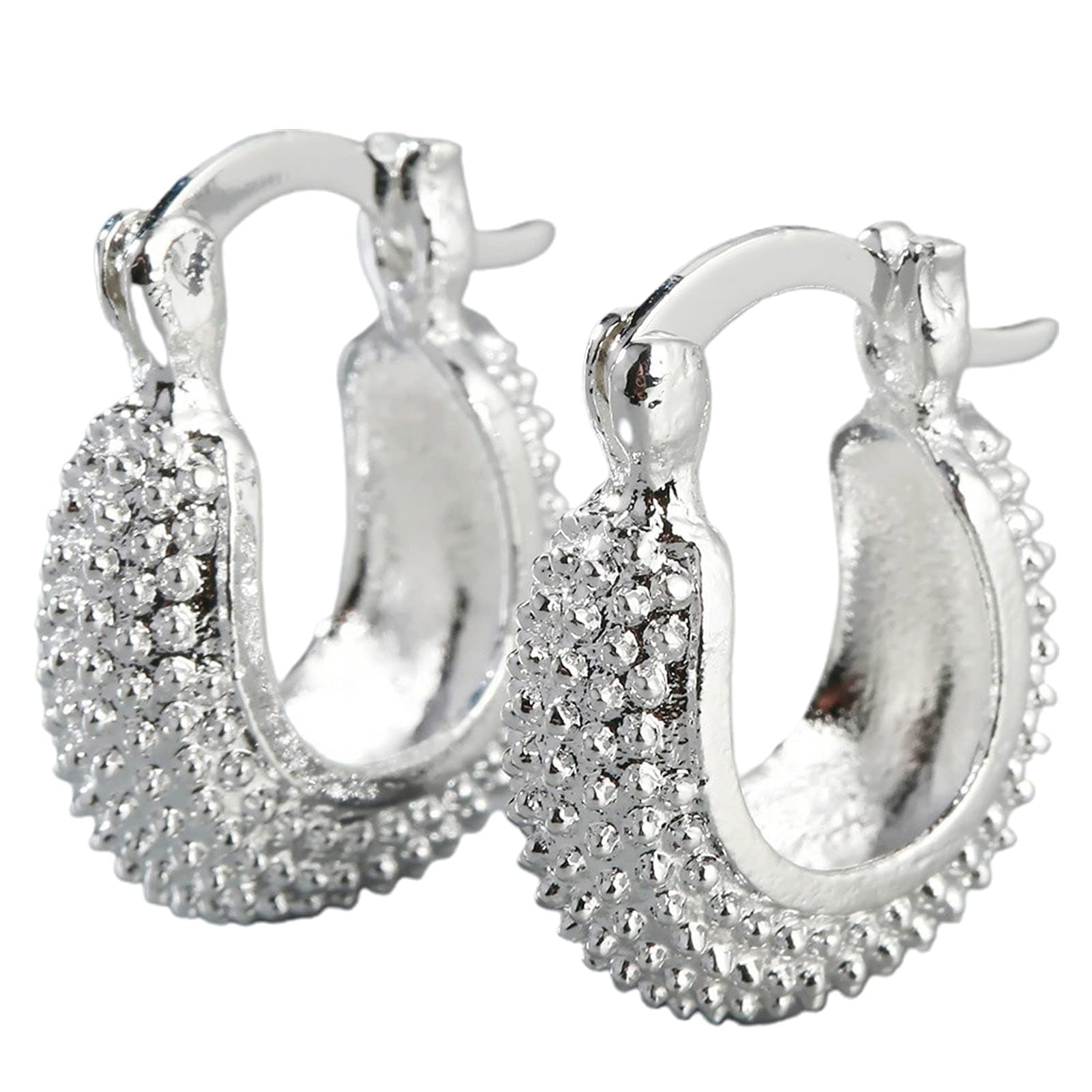 Stylish Hoop Earrings for Women - Durable Alloy Electroplating U-Shaped Uneven Hoops - Perfect for Banquets, Parties & Special Occasions
