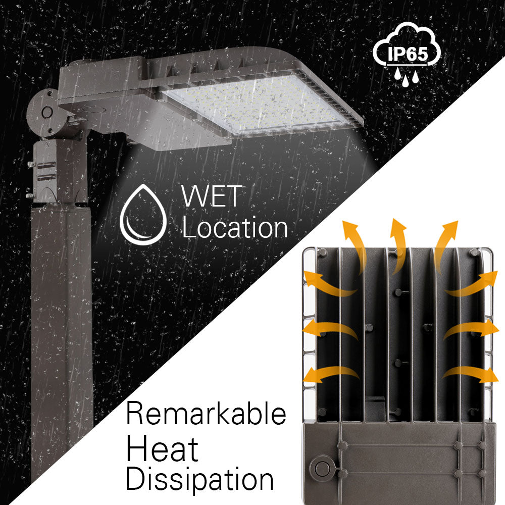 Konlite LED Outdoor Area Light 40W Type III 5500 Lumens 5000K 120-277V (100W Equivalent) - Perfect for Parking Lots, Pathways, and Commercial Lighting
