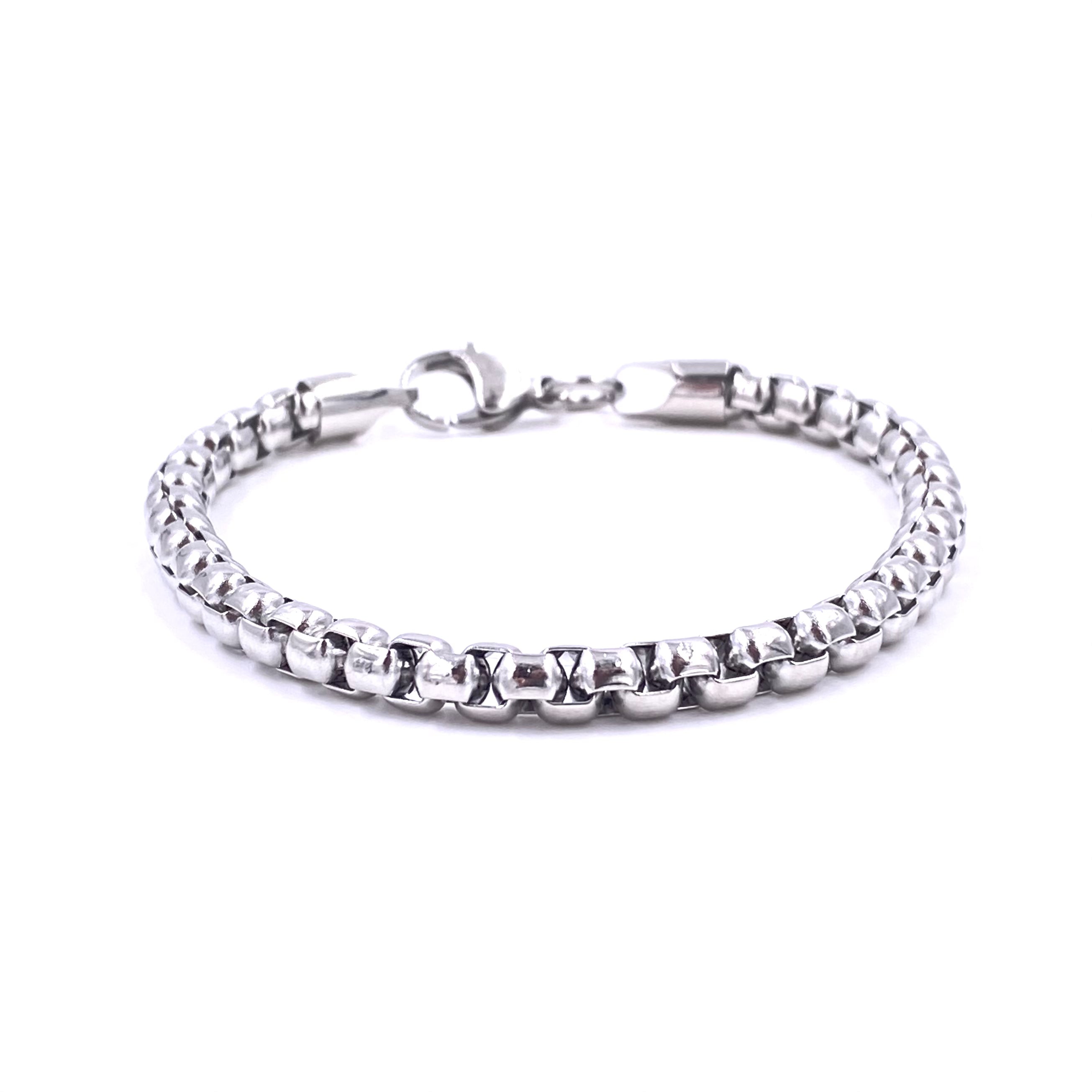 Ashley Gold Stainless Steel Large Box Link Men's Bracelet - Stylish Jewelry for Men, Durable & Hypoallergenic - Perfect for Gifts, Weddings & Everyday Wear