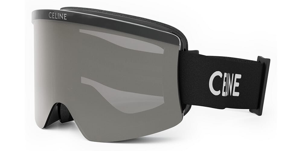 Celine CL40302U Black Silver Mirror Ski Mask - Winter Face Protection for Skiing, Snowboarding & Outdoor Activities