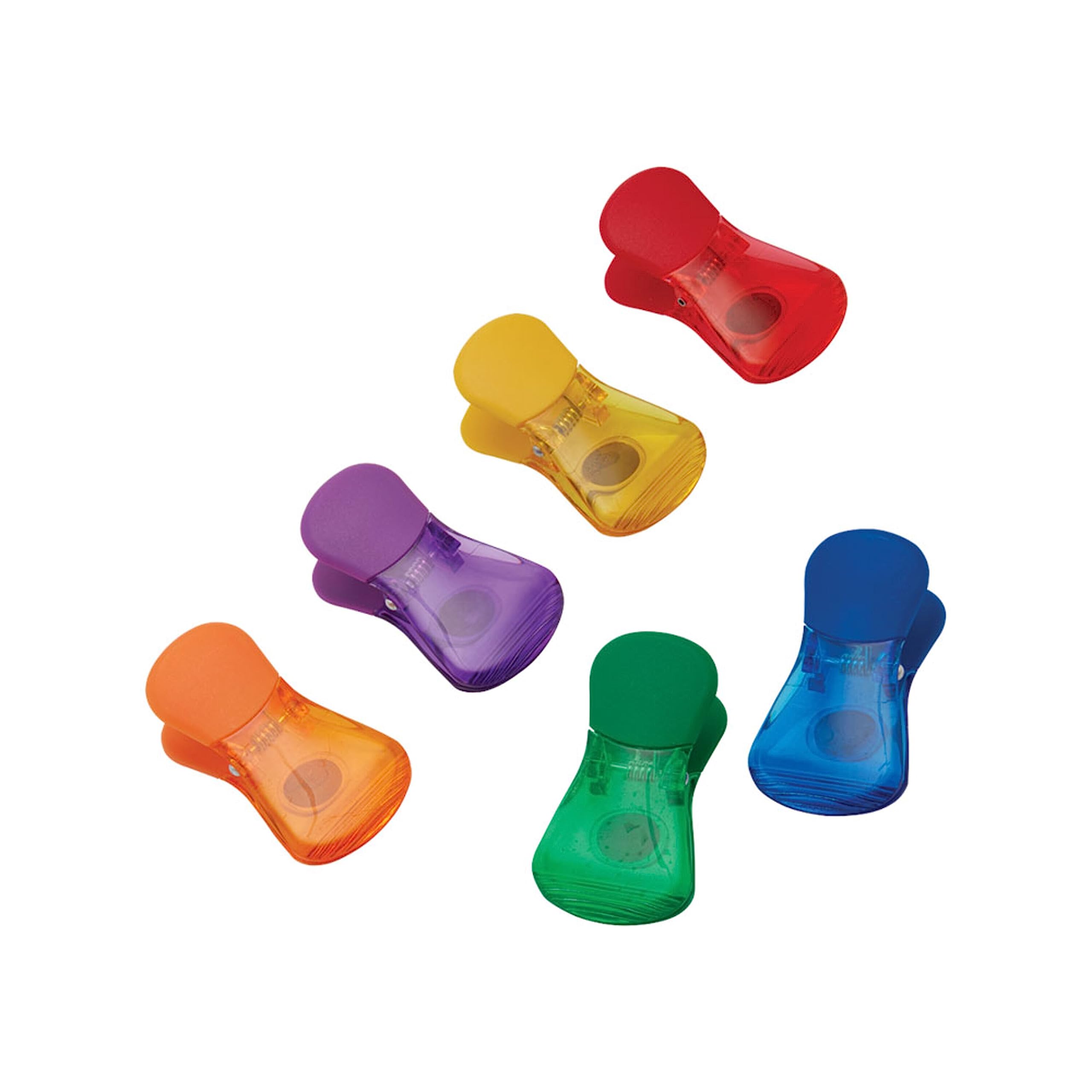 Farberware Heavy Duty 6-Piece Wide Magnetic Food Bag Clips Set - Assorted Colors for Chips, Snacks, Cereal & Kitchen Organization | Perfect for Pantry Storage, Freezer Bags & Resealing Food Packages
