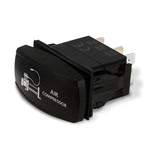 Heavy Duty Rocker Switch for Air Compressor - Horizontal Mount with Amber LED Light - Perfect for Industrial Equipment, Automotive, and DIY Projects