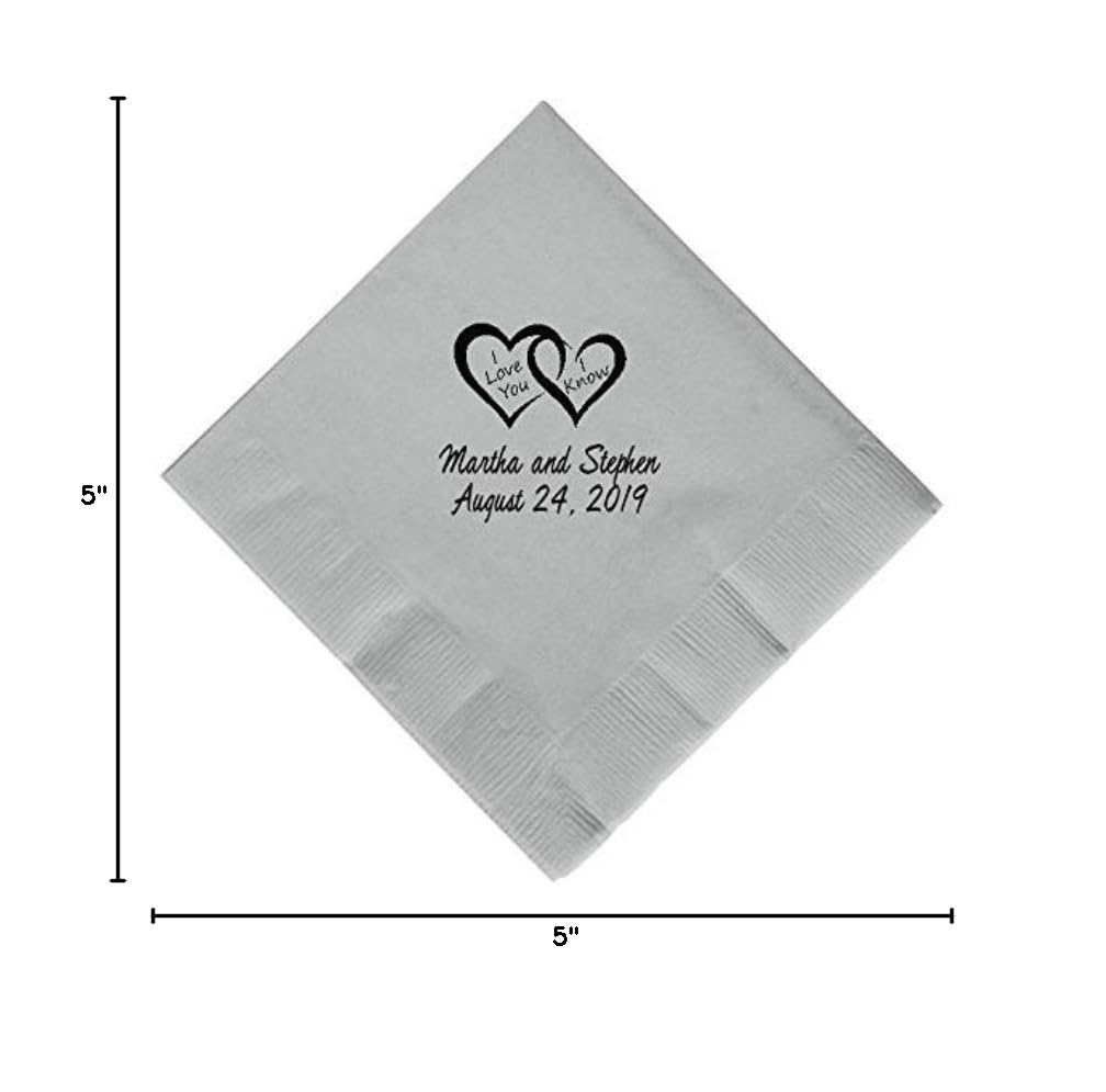 350 Personalized Cocktail, Beverage & Dessert Napkins for Weddings, Parties & Special Events - Custom Printed for Elegant Celebrations