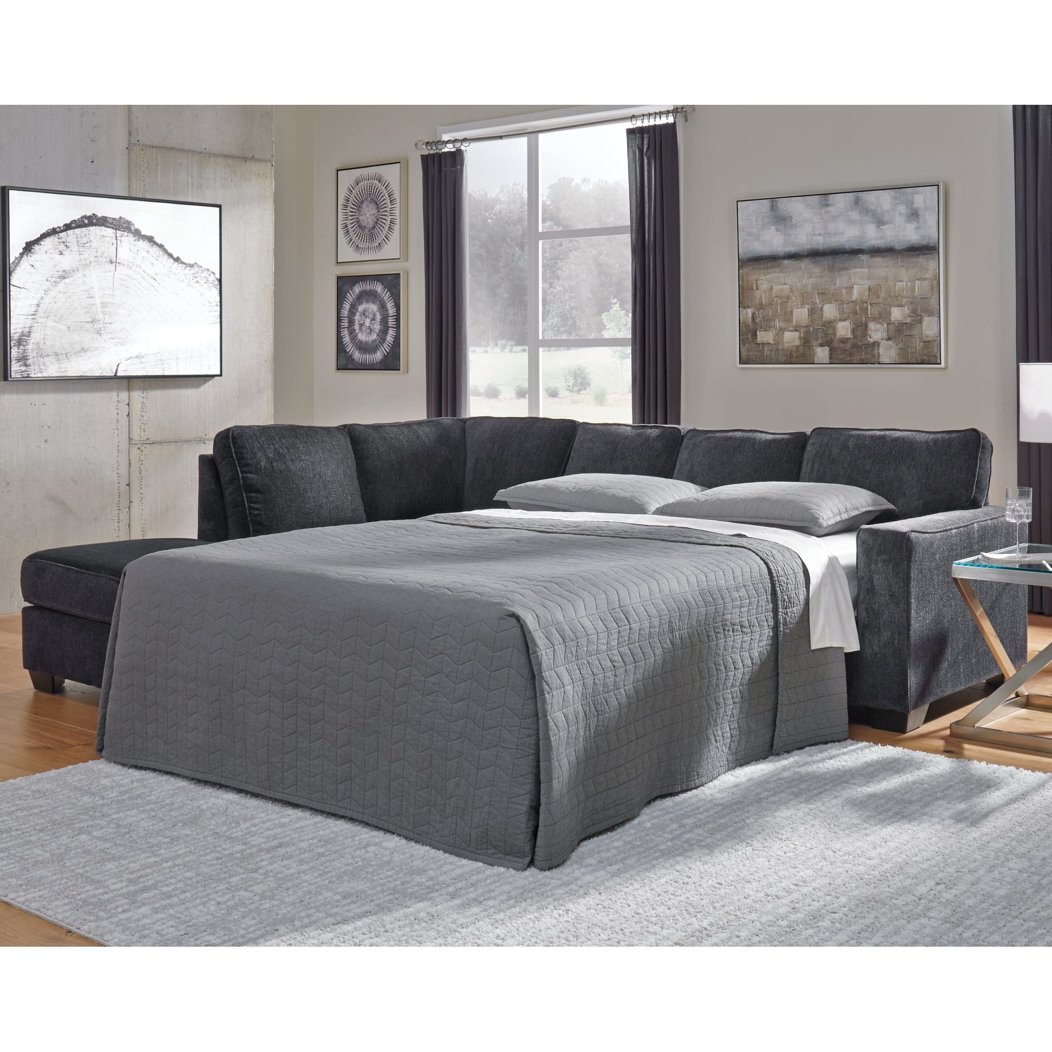 Altari 2-Piece Sleeper Sectional Sofa with Chaise Lounge - Convertible Sleeper Sofa Bed for Small Spaces, Living Room & Guest Room Furniture - Comfortable Modern L-Shaped Couch with Storage