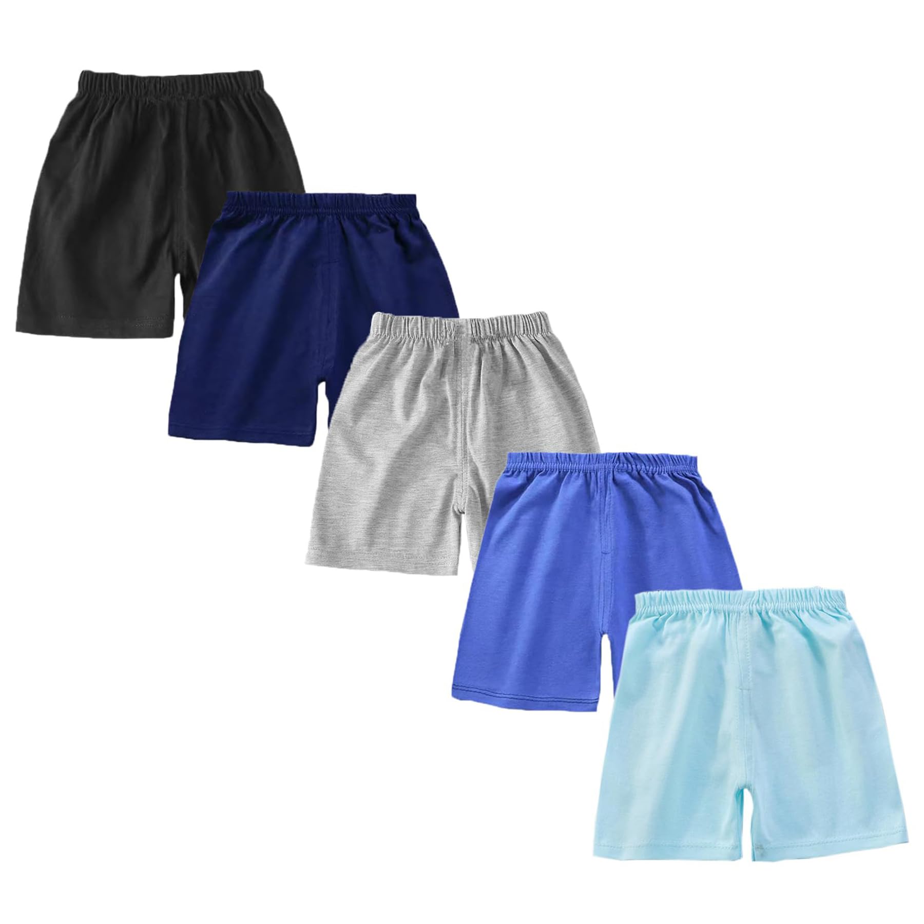 **Boys' Elastic Waist Cotton Shorts for Toddlers - Soft & Comfortable Pull-On Summer Short Pants - Perfect for Playtime, Beach, and Outdoor Activities**