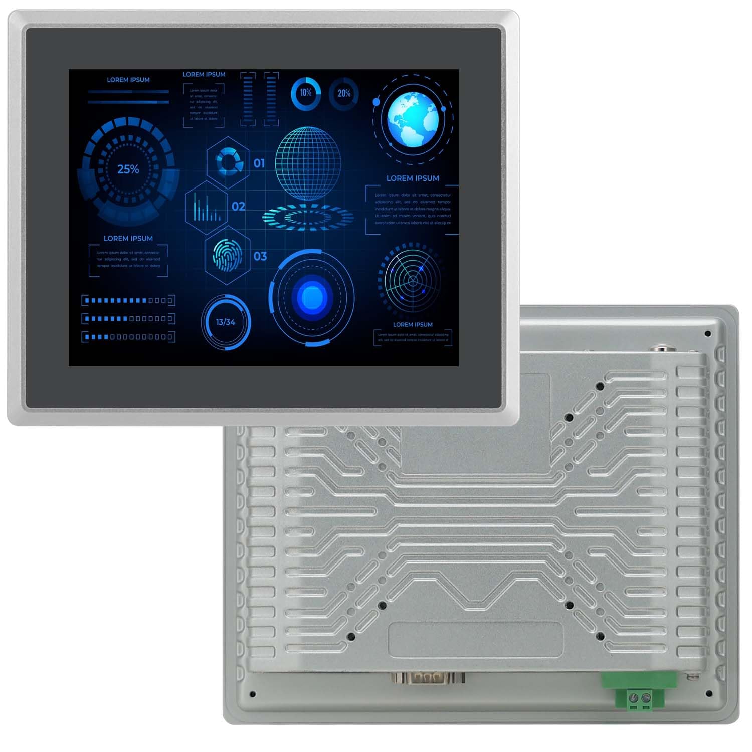 8 Inch TouchWo Industrial Touchscreen Monitor with HDMI & USB Ports, Built-in Speakers, Capacitive Touch Screen - Perfect for Factory Automation, Kiosks, and Control Panels