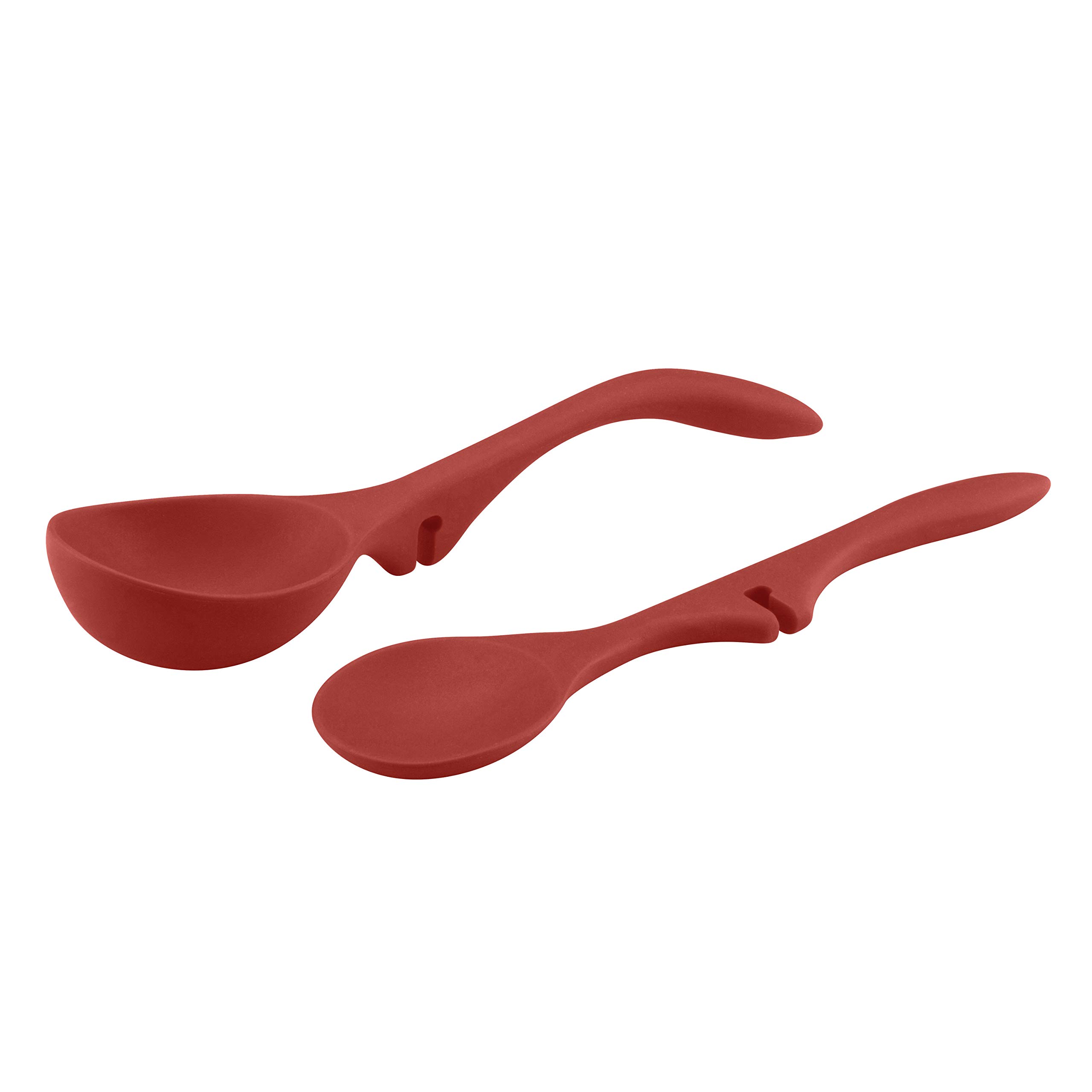 Rachael Ray Lazy Tools Set - 3-Piece Non-Slip Kitchen Utensil Set in Vibrant Red for Cooking, Baking & Serving - Perfect for Home Chefs & Gift Giving
