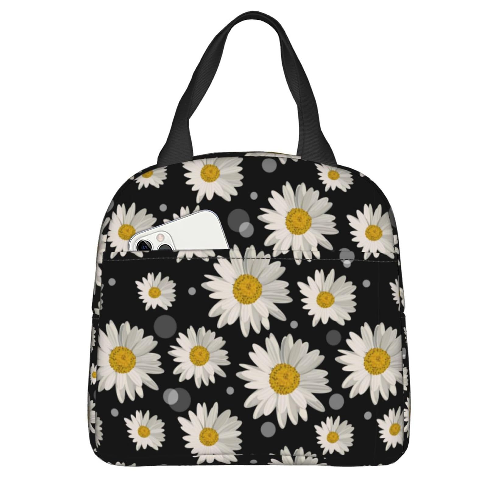 Insulated Daisy Portable Lunch Bag - Leakproof Cooler for Travel, Picnic, Work & Outdoor Activities | Perfect for Office, School & Beach Trips