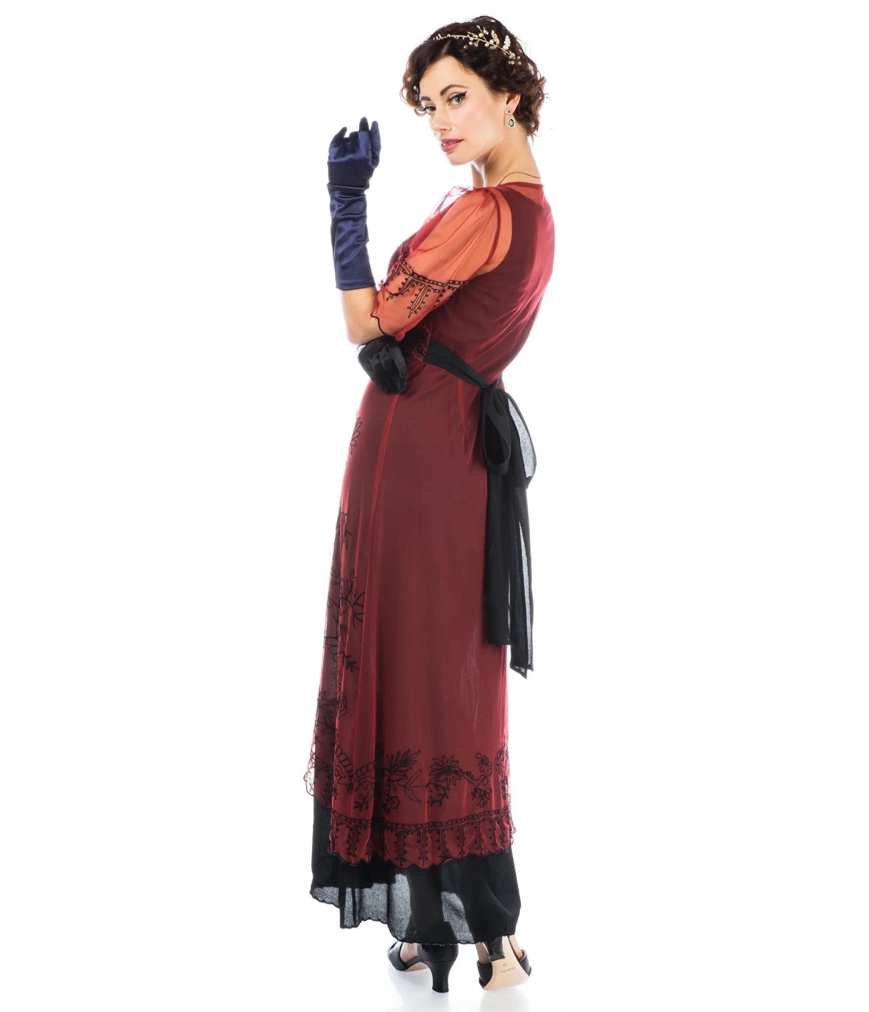 Vintage 1920s Style Wine & Black Flapper Dress for Women - Roaring 20s Gatsby Party Costume, Great Gatsby Themed Event, Speakeasy Outfit, Halloween Costume, Retro Dance Performance