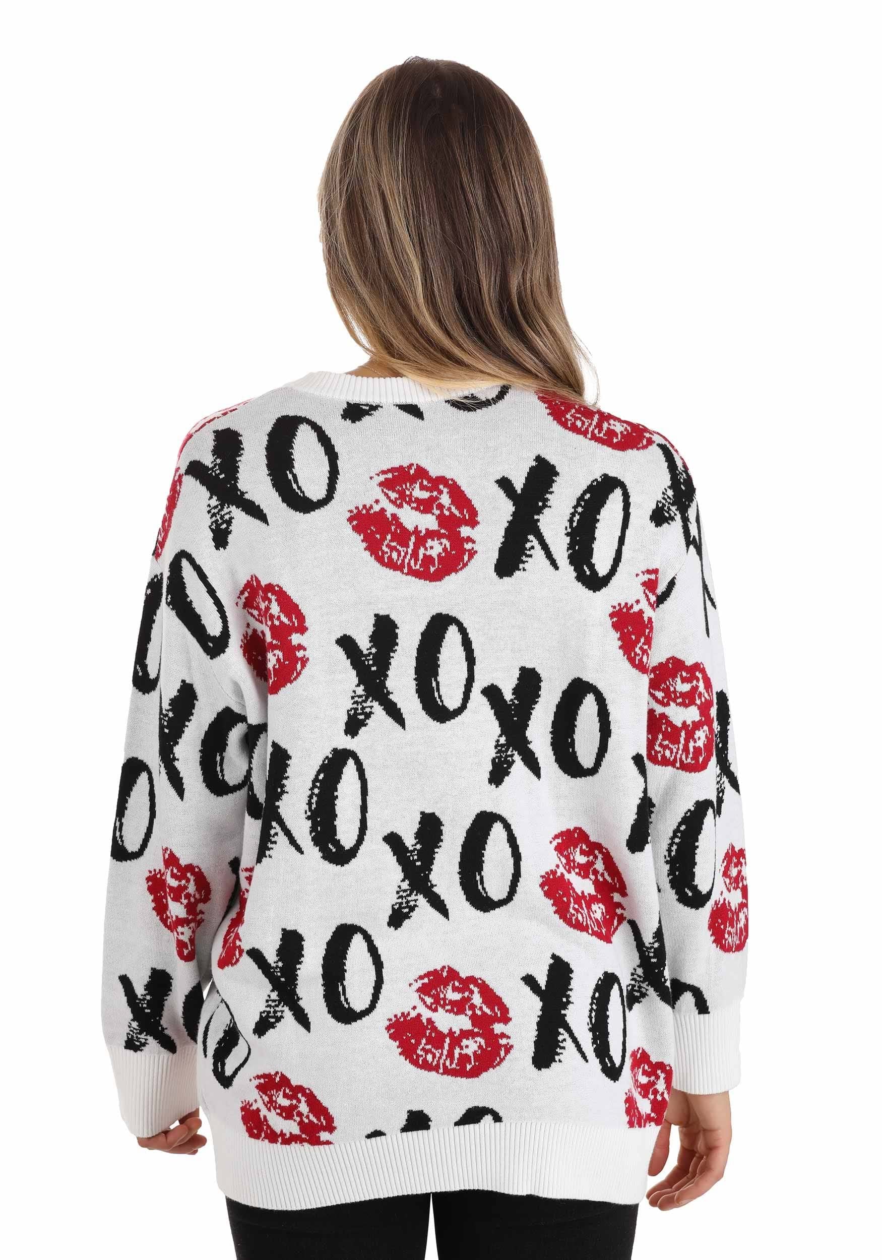 Valentine's Day Ugly Sweaters for Adults | Funny Love XOXO Be Mine Heart Crewneck Sweatshirts | Perfect for Couples, Parties & Festive Holiday Photos