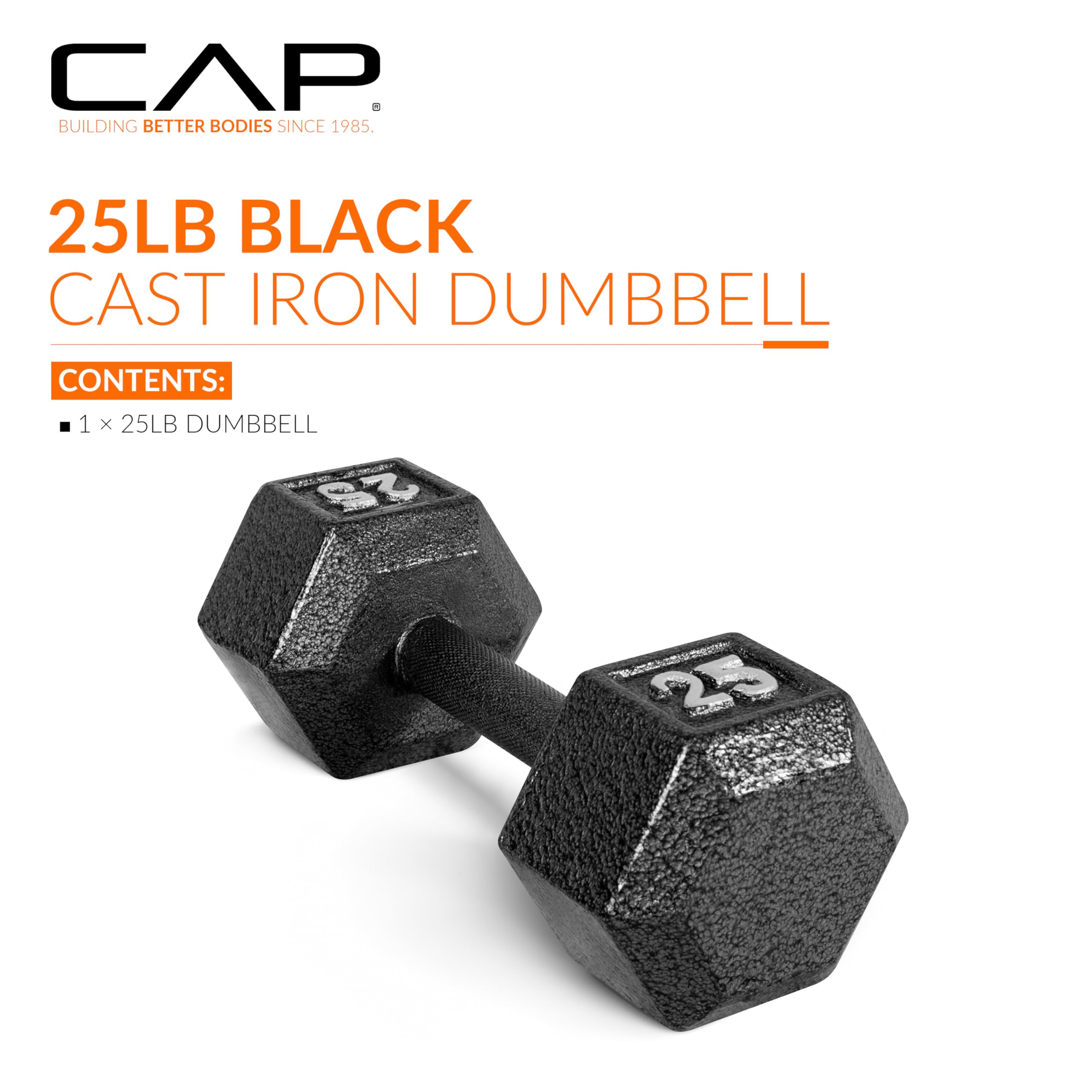 CAP Barbell Cast Iron Hex Dumbbell Set - 5-50 lbs Weight Options for Home Gym, Strength Training & Workouts | Durable Iron Construction, Non-Slip Grip | Perfect for Weightlifting, CrossFit & Fitness Routines