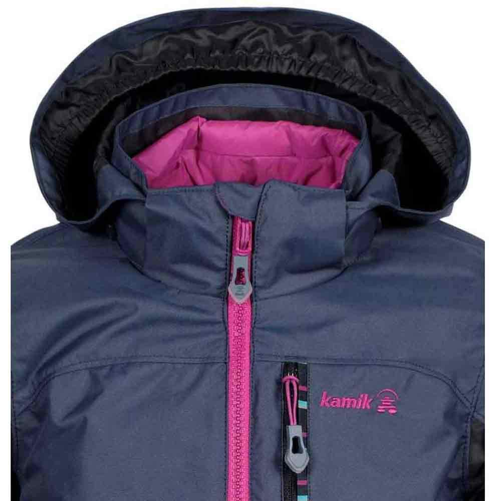 Kamik Kids Austen Jacket for Baby Girls - Waterproof Winter Coat for Infants, Toddlers & Kids (Charcoal Black/Noir) - Perfect for Snow Play, School & Outdoor Adventures