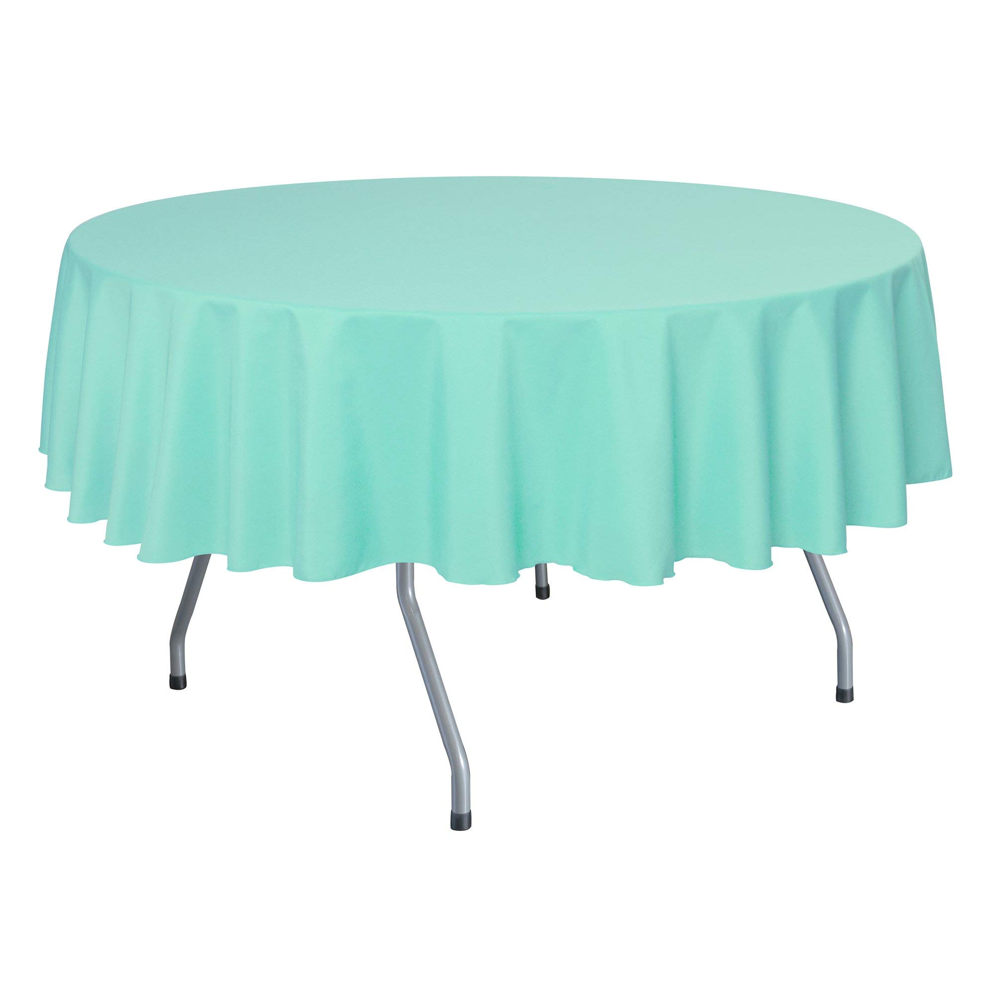 5-Pack 60-Inch Round Polyester Tablecloth - Wrinkle & Stain Resistant Linen-Like Fabric for Dining Tables Up to 60