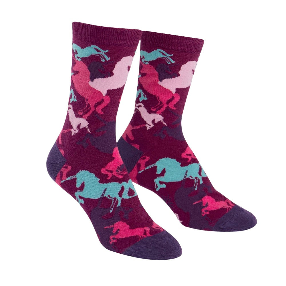 Sock It To Me Crew Women's Socks - Mythical Unicorns Design | Fun & Comfortable Cotton Socks for Everyday Wear, Gifts & Cosplay