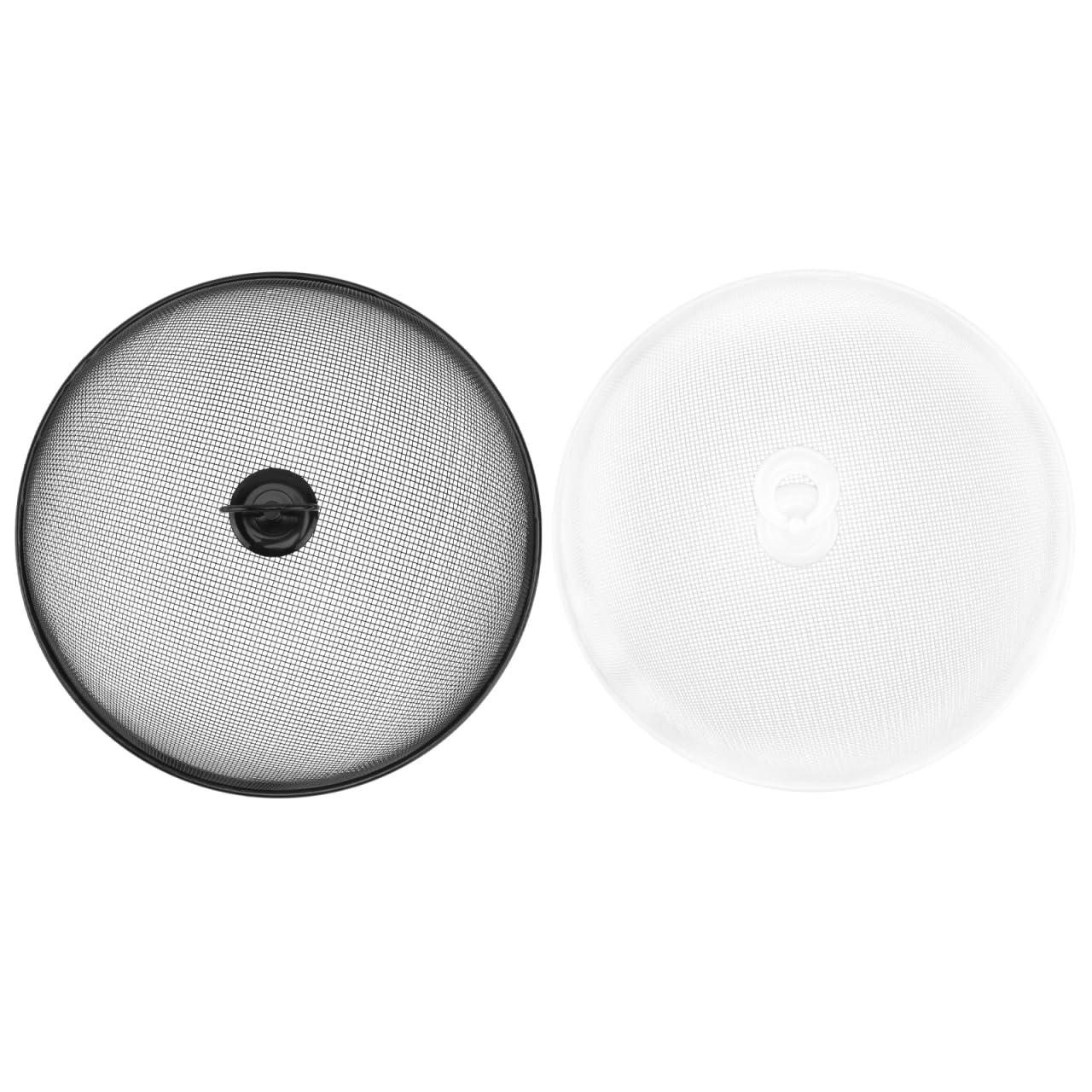 Happyyami 2-Pack Stainless Steel Mesh Food Covers - Round Dome Insect & Fly Protectors for Outdoor Dining, Camping, Picnics, BBQs & Parties (White & Black) | Keep Food Fresh & Bug-Free at Backyard Gatherings