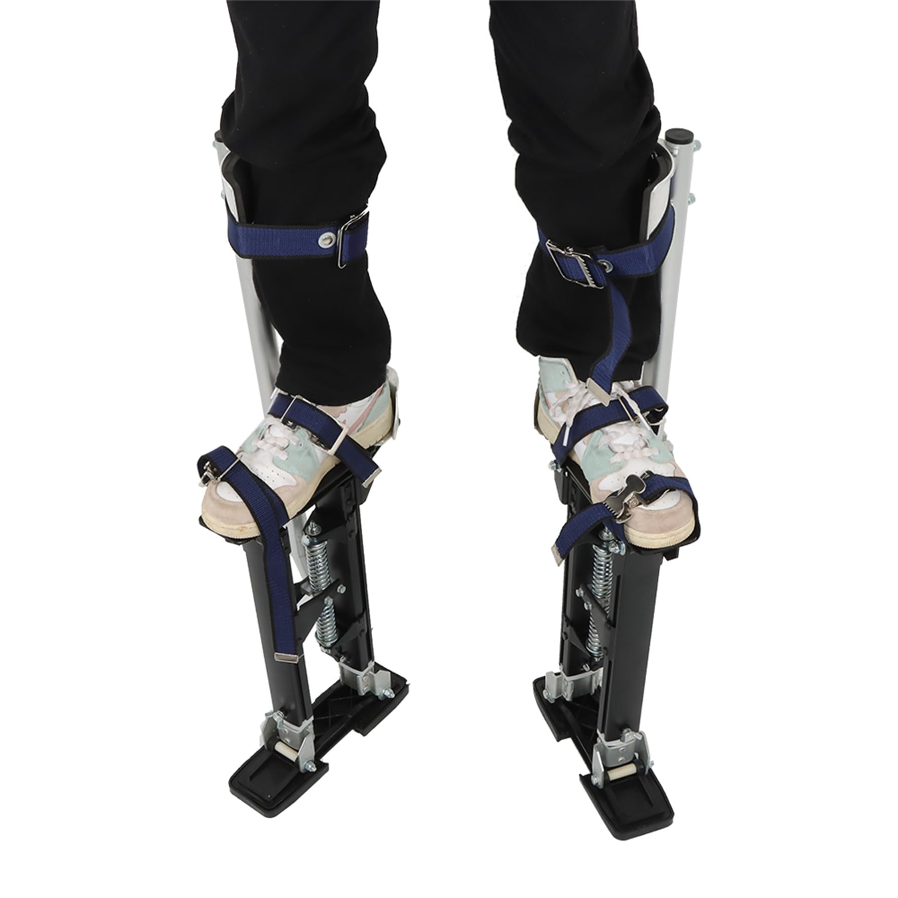 Adjustable Aluminum Drywall Stilts 15-23 Inch - Professional Height-Adjustable Stilts for Painting, Cleaning & High Place Work - Lightweight & Durable Construction (Black) - Perfect for Construction, Maintenance & Ceiling Repairs