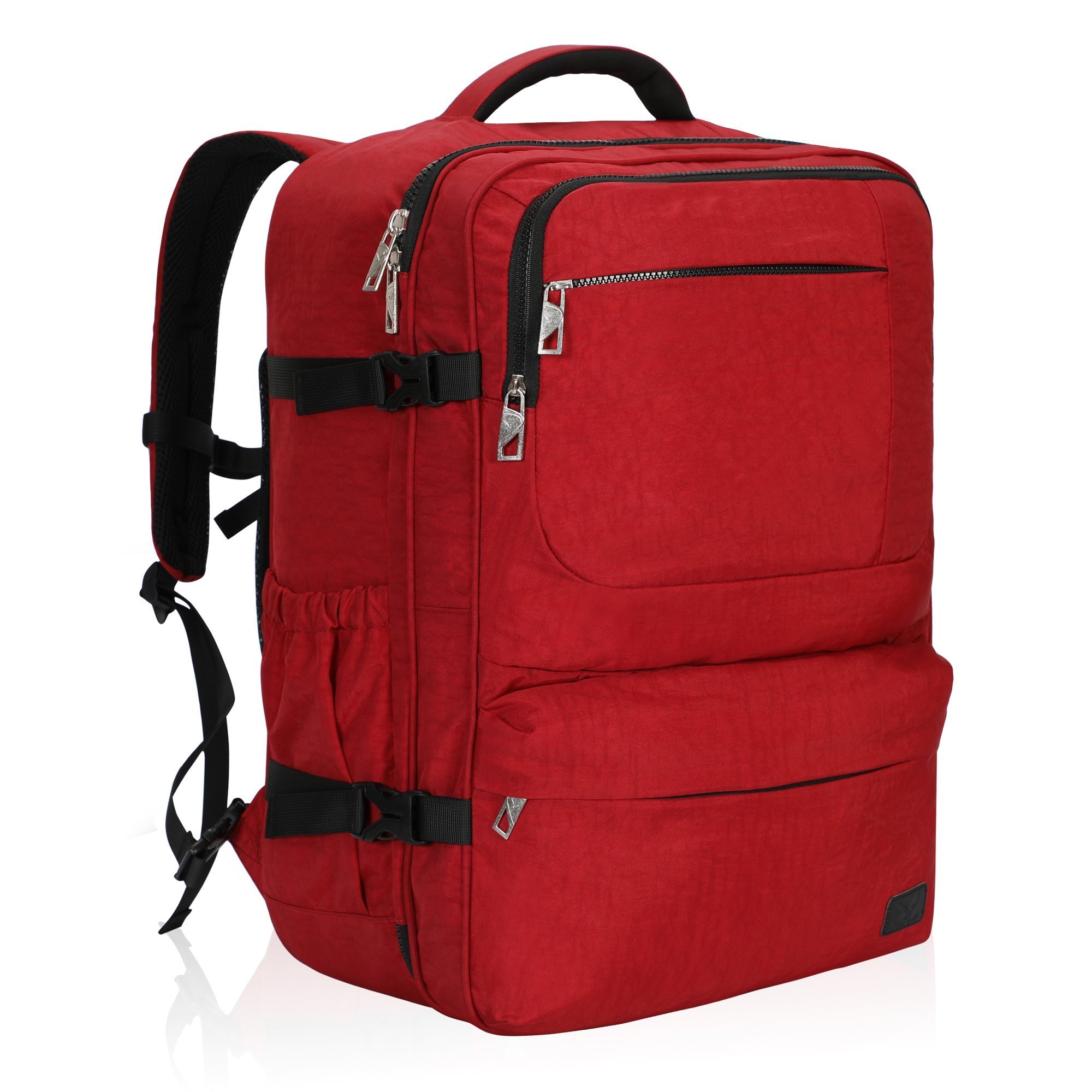 Hynes Eagle 44L Airline Approved Carry On Backpack for Men & Women - Large 17 Inch Laptop Travel Backpack, Nylon Weekender Overnight Bag (Red) - Perfect for Business Trips, College, Hiking & Air Travel