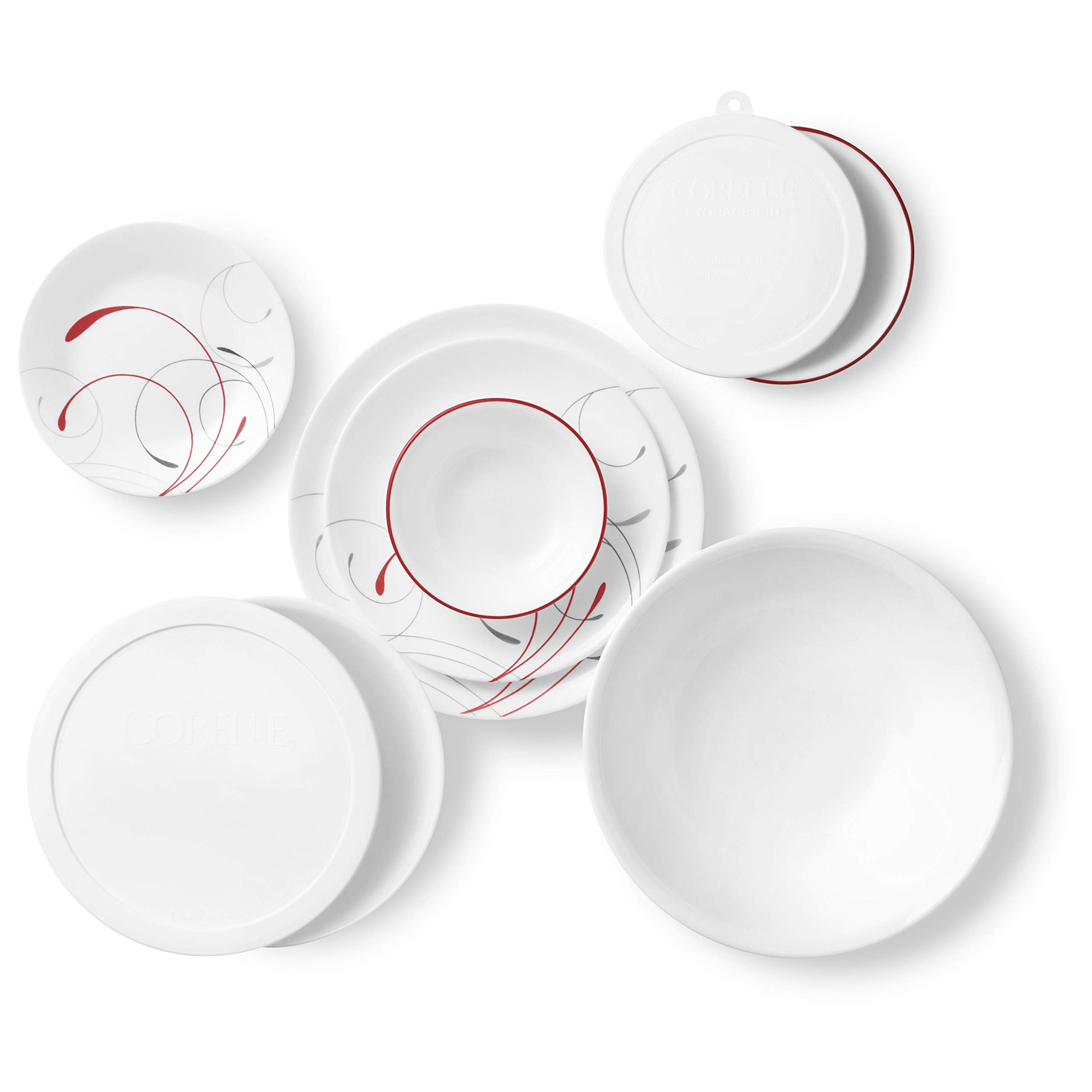 Corelle Vitrelle 78-Piece Dinnerware Set for 12 - Triple Layer Chip Resistant Glass Plates & Bowls - Lightweight Round Dish Set - Splendor Collection - Perfect for Family Dinners, Parties & Everyday Use