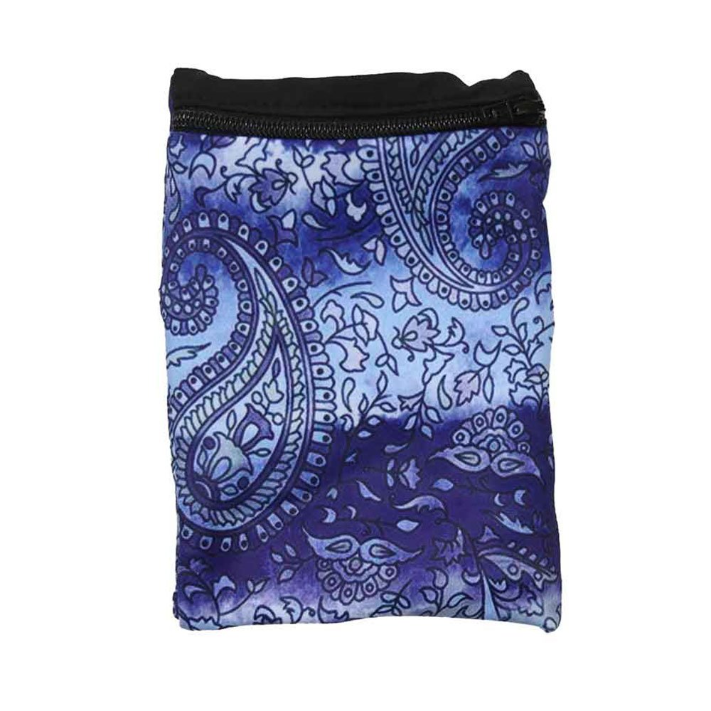 Sprigs 2 Pocket Banjees Wrist Wallet - Purple Paisley Pattern for Running, Hiking & Travel - Hands-Free Phone & Key Holder for Active Lifestyles