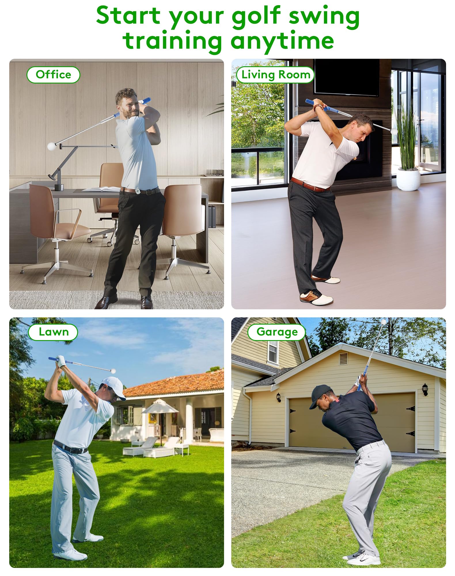 Premium Golf Swing Trainer - Professional Golf Training Aid with Ergonomic Grip | Improve Golf Swing Mechanics | Perfect for Driving Range, Backyard Practice & Golf Lessons