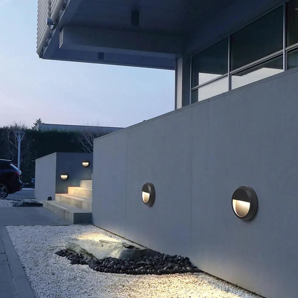 Motion Sensor Stairway Wall Lighting - Black LED Step Lights for Indoor/Outdoor Stairs, Hallways & Pathways - Weatherproof Night Safety Lighting