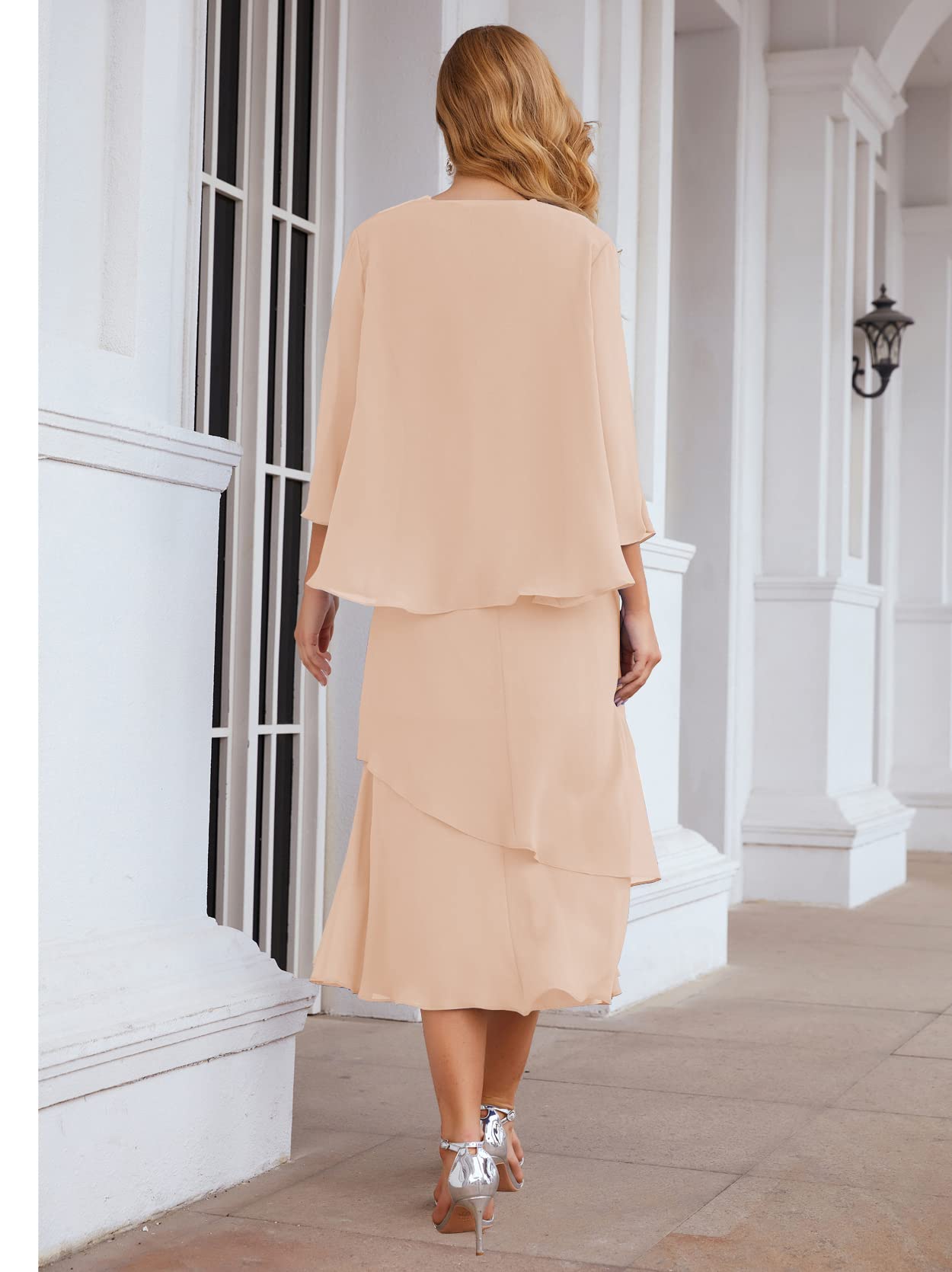 Elegant Chiffon Mother of The Bride Dress Plus Size 22 | Pearl Pink Formal Prom Gown for Women | Perfect for Weddings, Parties & Special Occasions