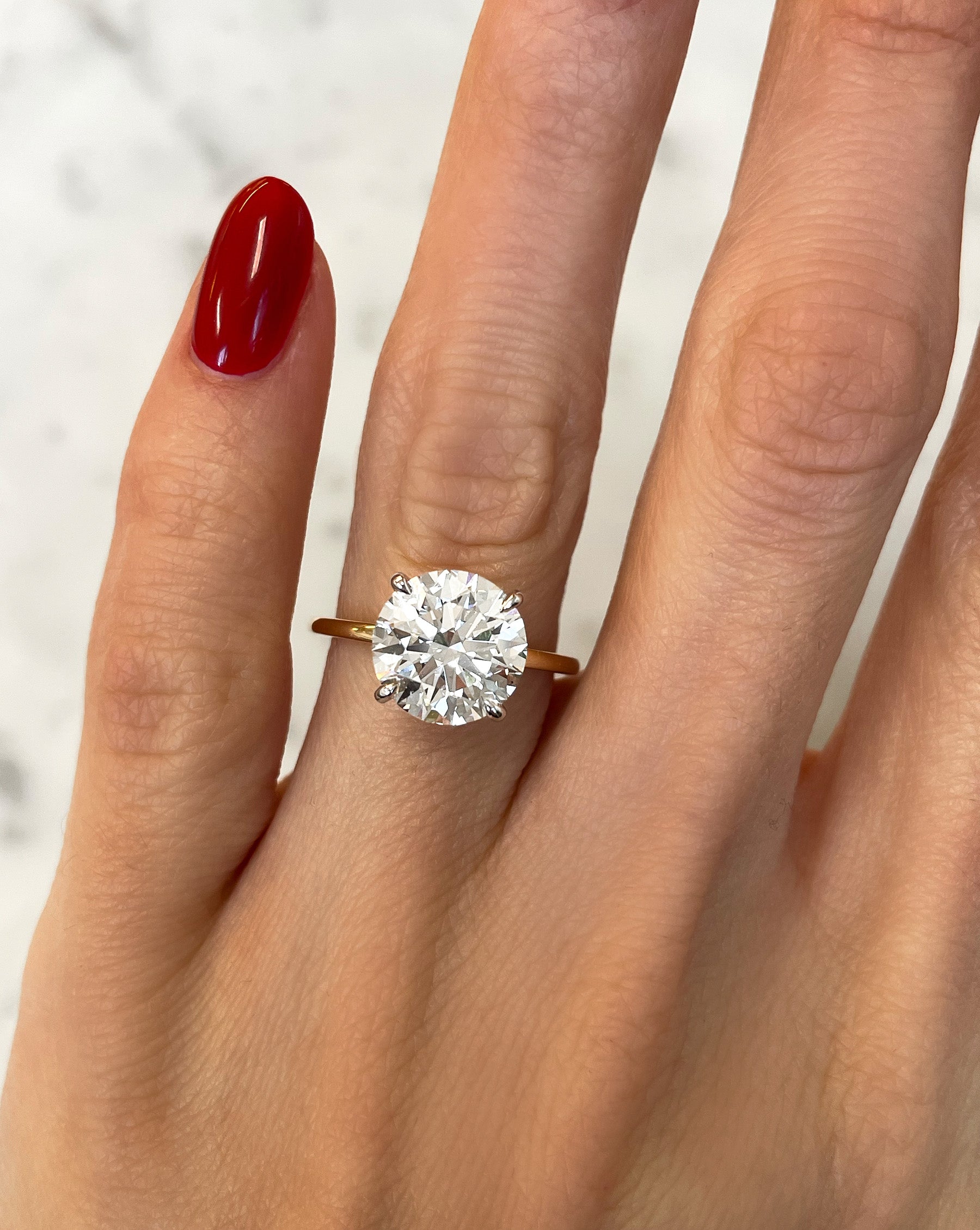 3.51 Carat Lab Grown Diamond Round Brilliant Cut Whisper Thin® Hidden Halo Engagement Ring - Perfect for Proposals, Anniversaries & Special Occasions