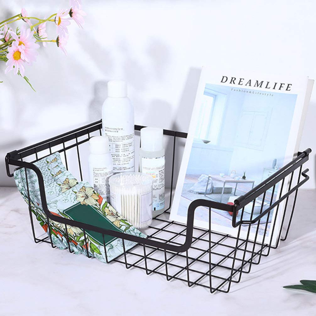 **Cabilock 1-Piece Metal Wire Storage Basket - Durable Pantry, Bathroom & Vanity Organizer for Shelves, Desk, Shower & Makeup - Perfect for Kitchen, Bathroom & Office Organization**