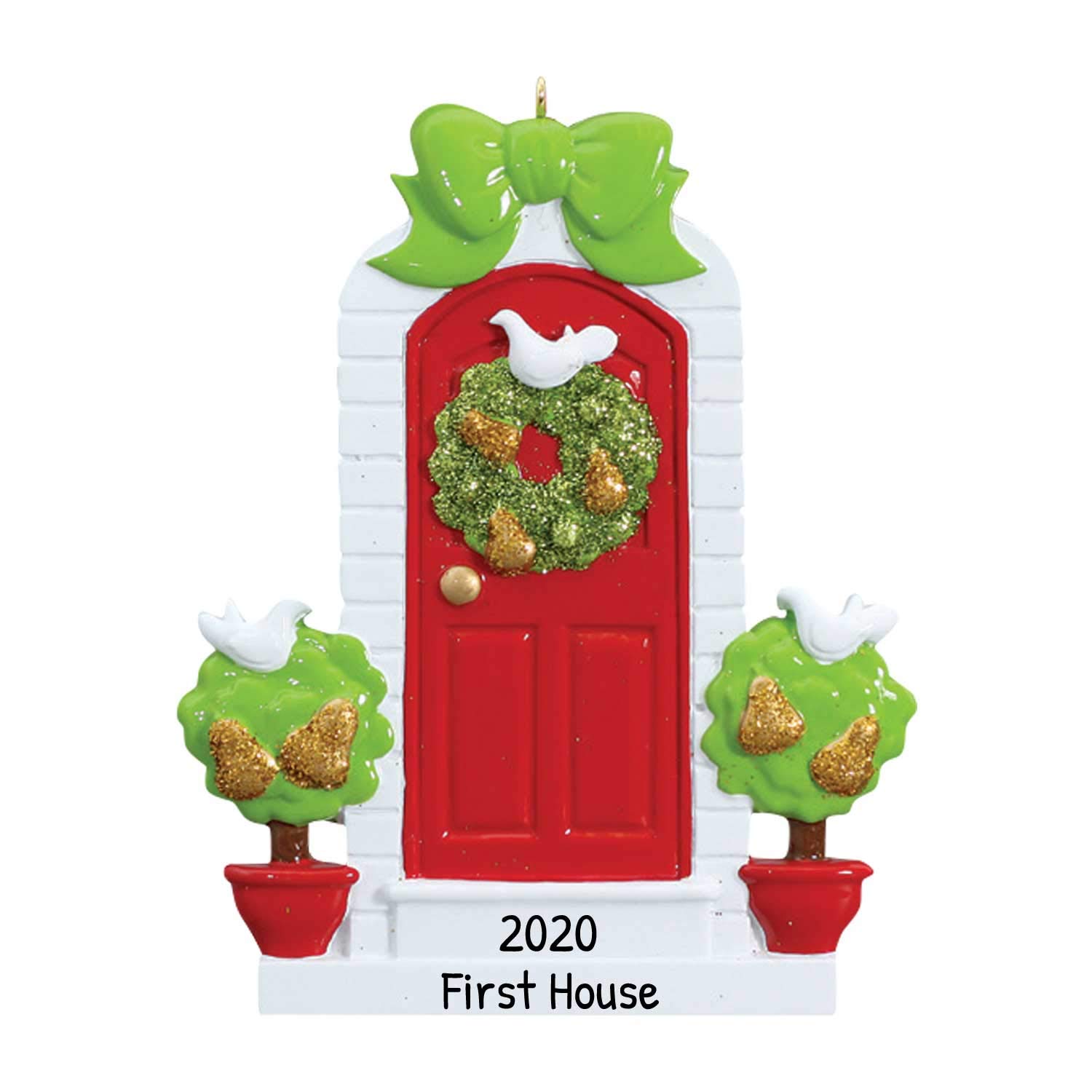 Personalized Housewarming Gift - Custom New Home Ornament 2024 with Red Door - First Home Decor for Couples & Families | Perfect for Housewarming Parties, New Home Celebrations & Holiday Gifting