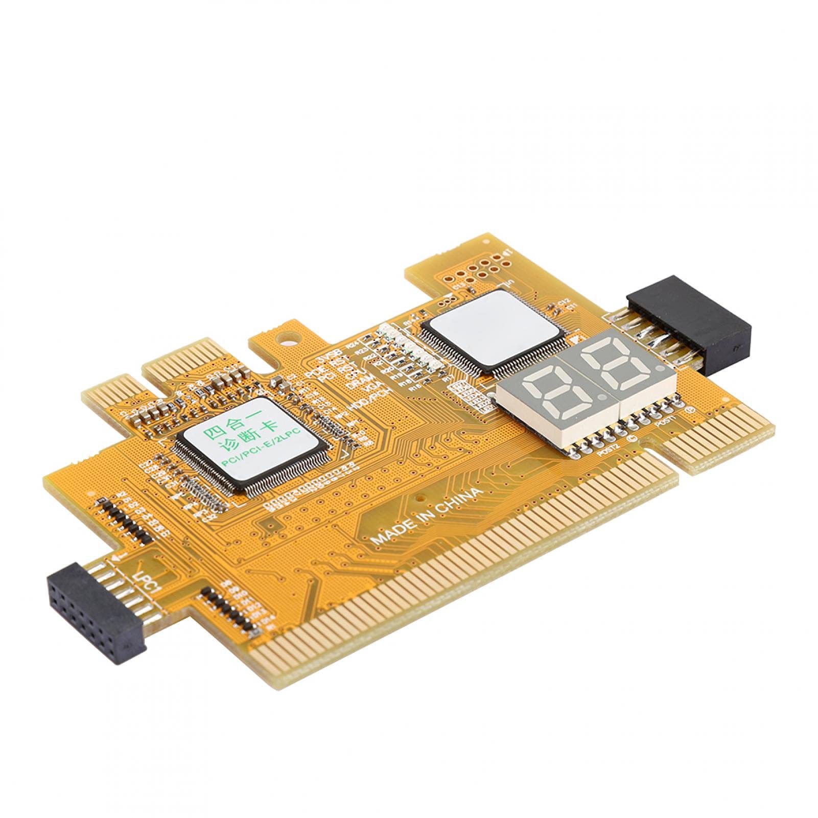 4-in-1 Desktop Diagnostic Card - PC Motherboard Analyzer & Debug Tester with 4-Layer PCB | Computer Repair Tool for Troubleshooting, System Testing, and Hardware Diagnostics (Ideal for IT Technicians, PC Builders, and Computer Maintenance)