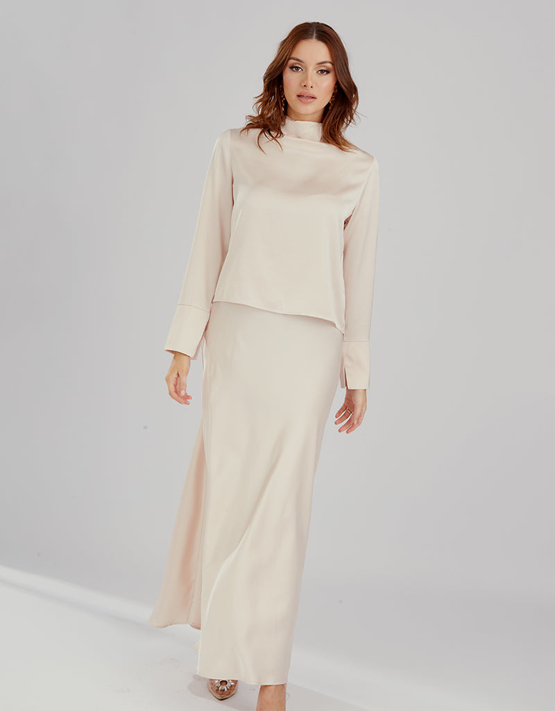 Elegant Satin Midi Skirt for Women - Light Shades | Comfortable & Stylish for Parties, Dates & Office Wear