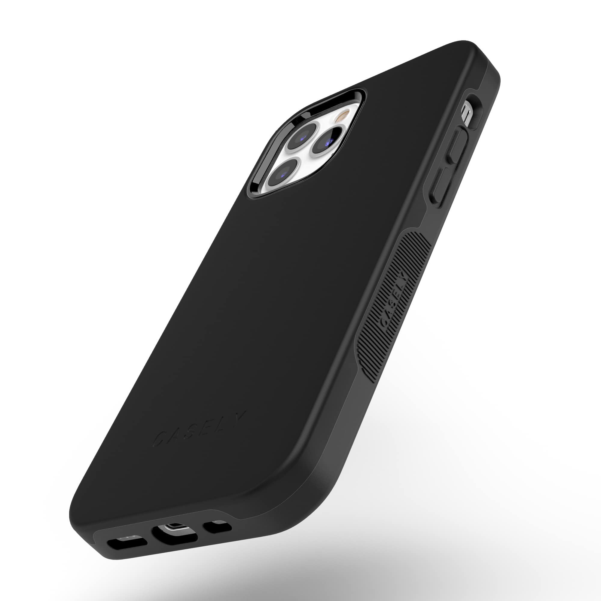 Casely iPhone 12/12 Pro Case - Slim Black Protective Cover with 360° Full-Body Protection, Precise Cutouts & 1mm Raised Camera Lip | Shockproof & Scratch Resistant | Perfect for Everyday Use, Travel & Outdoor Activities