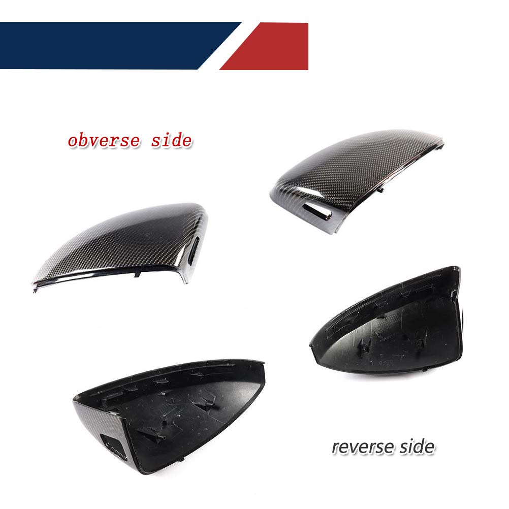 Carbon Fiber Mirror Covers for Audi TT MK3 8S Coupe 2015-2019 - 2PCS Replacement Side Mirror Caps with Lane Assist | Driver & Passenger Side | OEM Style | Lightweight & Durable for Enhanced Style & Performance