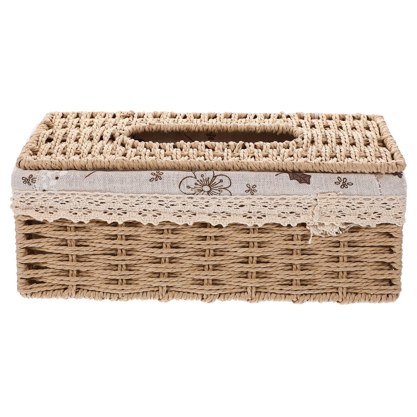 BESPORTBLE Rattan Storage Box - Eco-Friendly Paper Office Organizer for Files, Documents, and Stationery | Perfect for Home Office, Desk Organization, and Gift Packaging