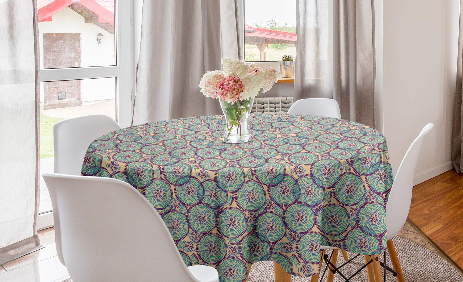 Ambesonne African Round Tablecloth 60