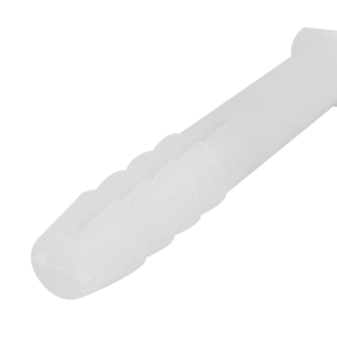 8mm x 60mm White Plastic Expansion Anchor Wall Plugs with Screws - 50pcs - Heavy Duty Drywall Anchors for Hanging Shelves, Pictures & Home Decor