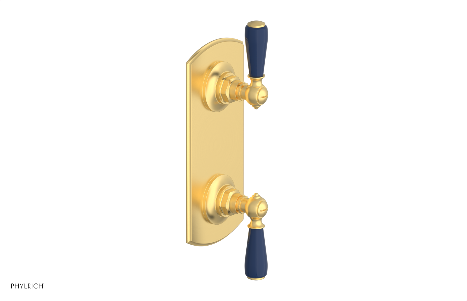 Jamestown Thermostatic Shower Valve with Volume Control & Diverter - Navy Blue Accents (Model 4738) | Perfect for Modern Bathroom Renovations & Spa-Like Shower Experiences