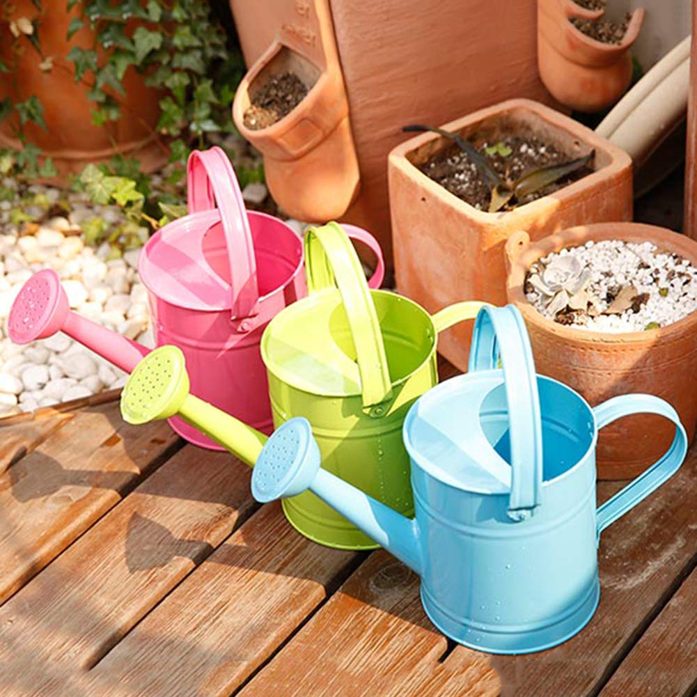 1.5L (51oz) Metal Watering Can for Kids - Green Iron Garden Watering Pot with Sprinkler for Indoor & Outdoor Plants | Perfect for Houseplants, Gardening, and Kids' Outdoor Activities