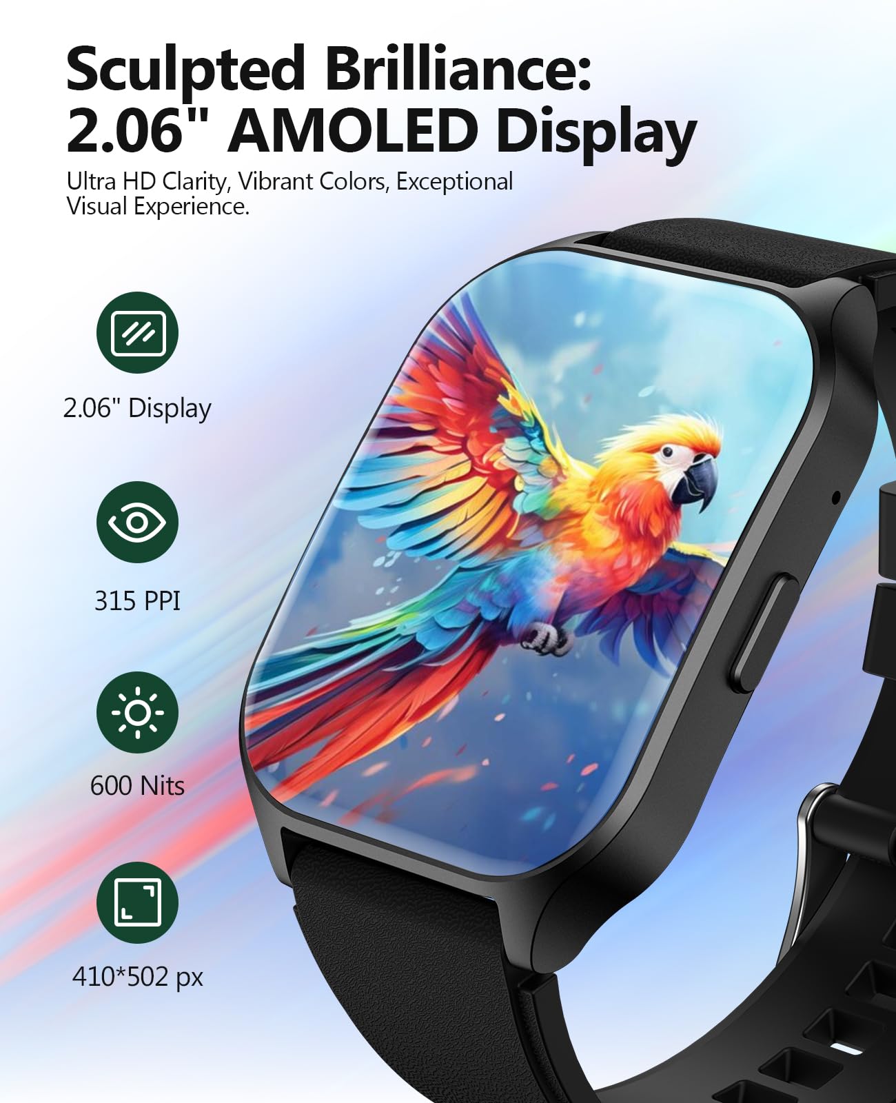 SOUYIE Smart Watch for Men & Women with Call Function, 2.06