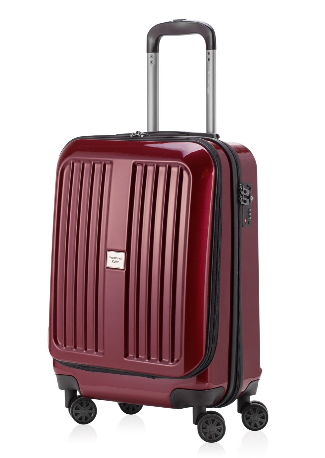 Premium Red Glossy 55cm Cabin Luggage - Lightweight Carry-On Suitcase for Air Travel, Business Trips & Weekend Getaways | TSA Approved & Durable Spinner Wheels